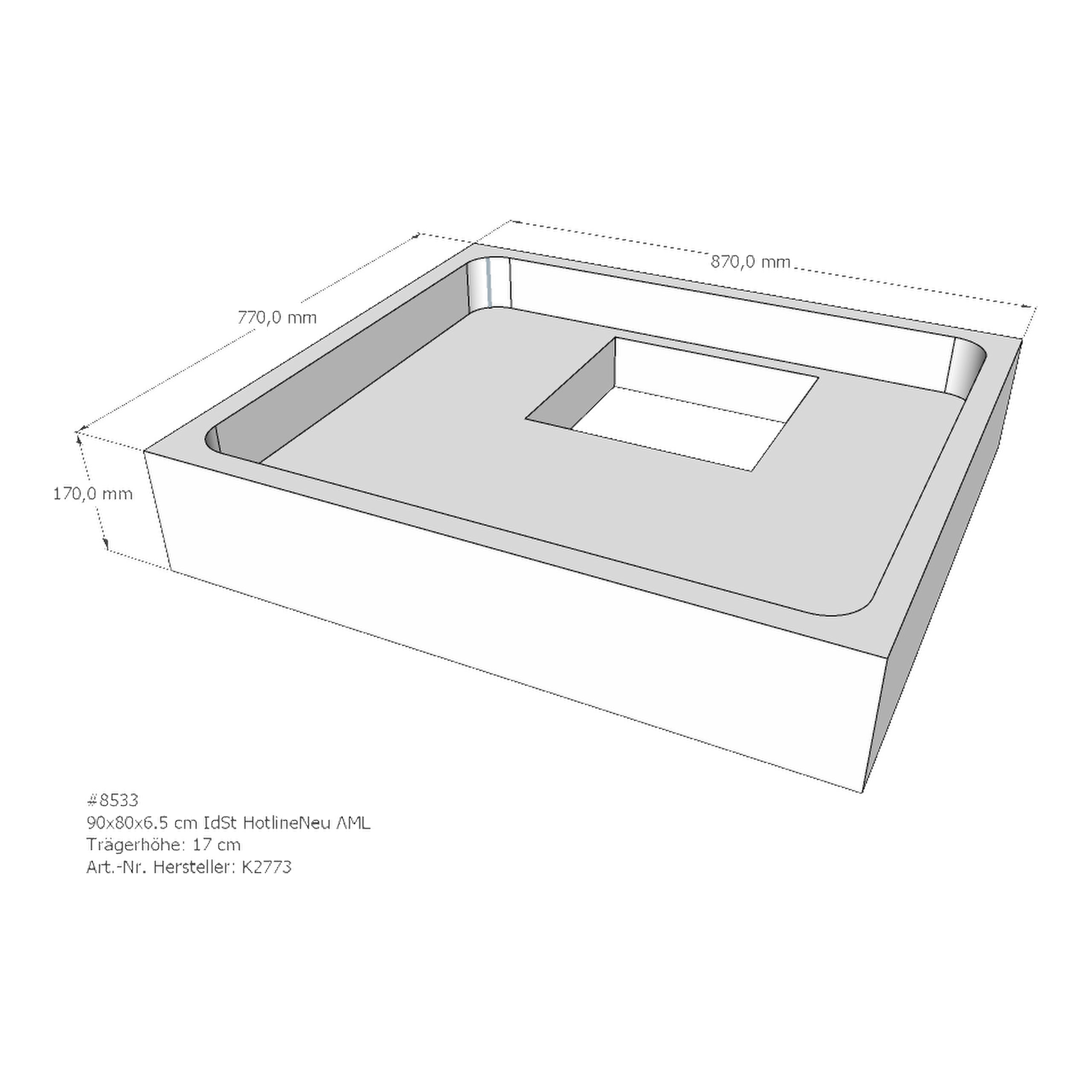 Duschwannenträger für Ideal Standard HotlineNeu 90 × 80 × 6,5 cm Duschwannenträger für Ideal Standard HotlineNeu 90 × 80 × 6,5 cm
