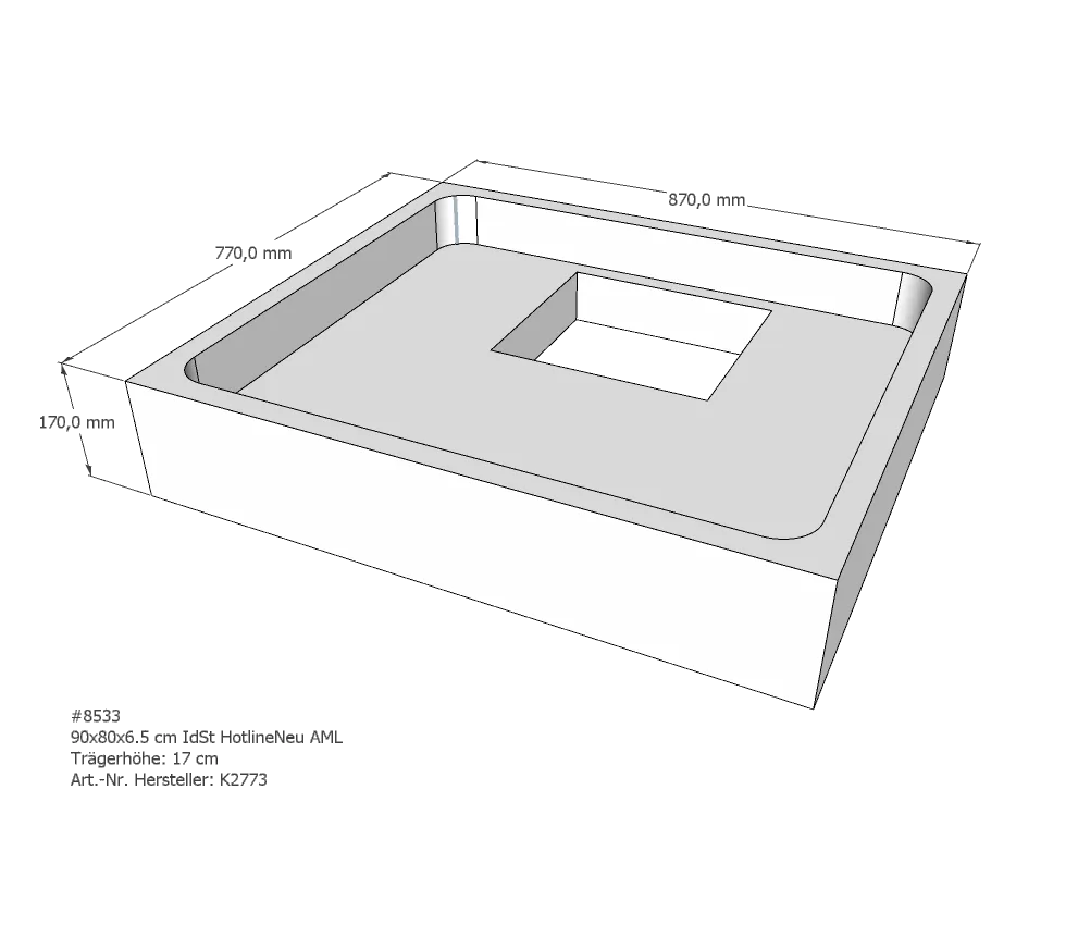 Duschwannenträger für Ideal Standard HotlineNeu 90 × 80 × 6,5 cm Duschwannenträger für Ideal Standard HotlineNeu 90 × 80 × 6,5 cm