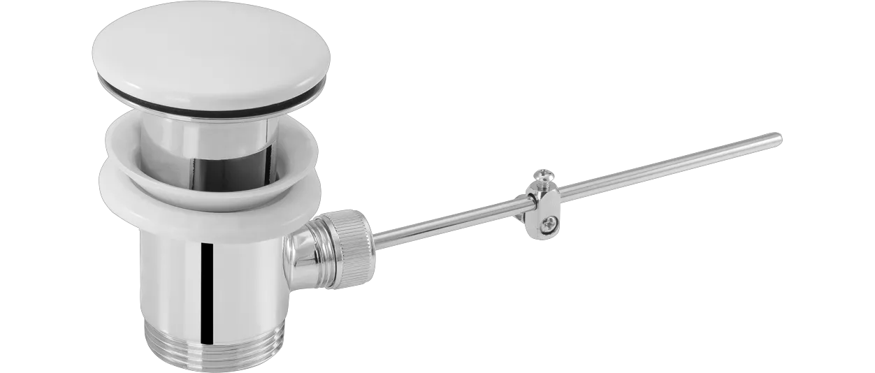 Excentergarnitur 1 1/4″ Messing vc mit Excenterstopfen Keramik weiß Excentergarnitur 1 1/4″ Messing vc mit Excenterstopfen Keramik weiß