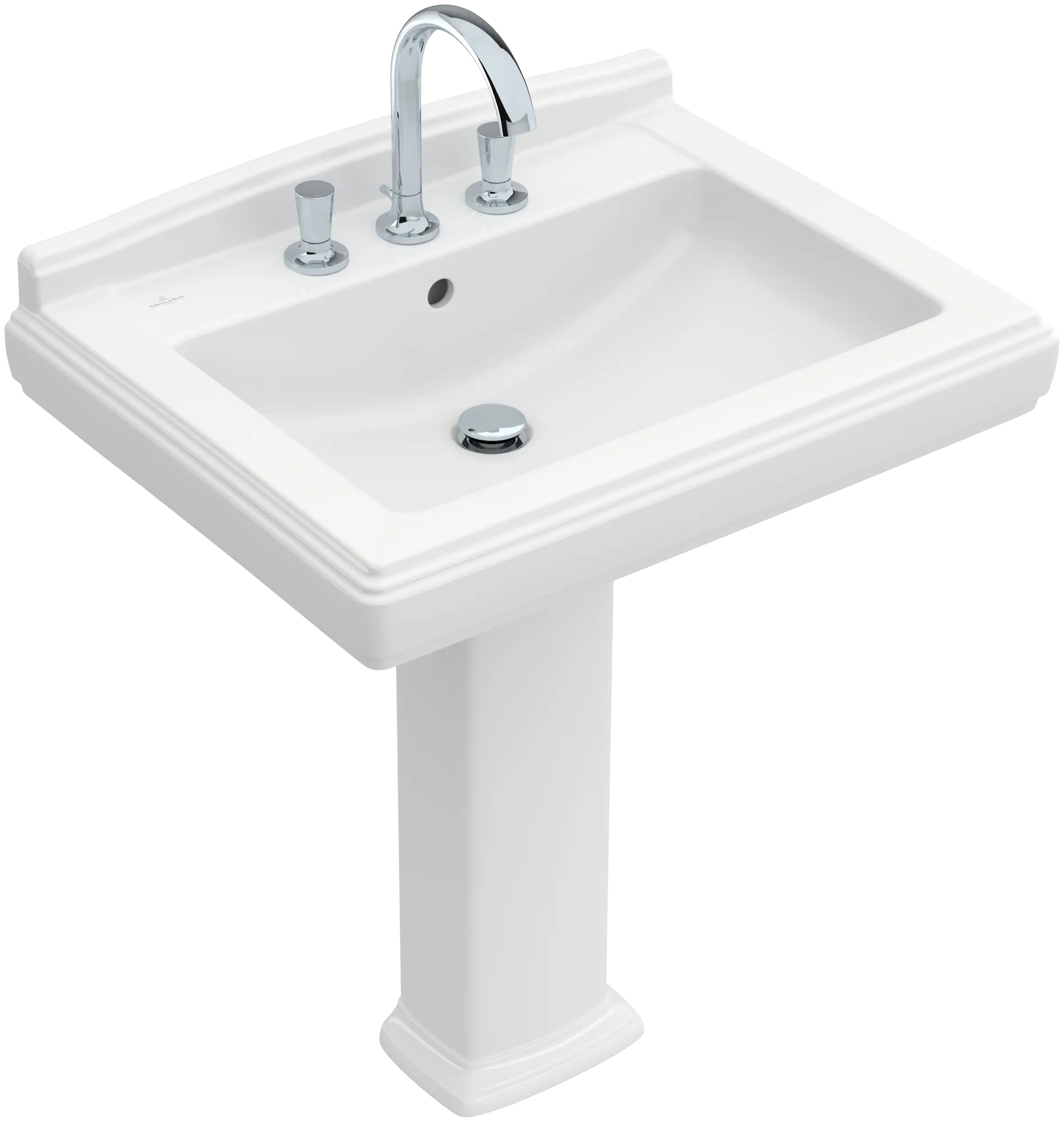 Villeroy & Boch Wandwaschtisch „Hommage“ 750 × 580 × 270 mm in Weiß Alpin, mit CeramicPlus Villeroy & Boch Wandwaschtisch „Hommage“ 750 × 580 × 270 mm in Weiß Alpin, mit CeramicPlus