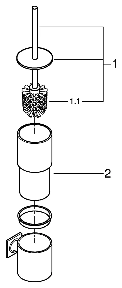 Toilettenbürstengarnitur Allure 40340, Wandmontage, chrom