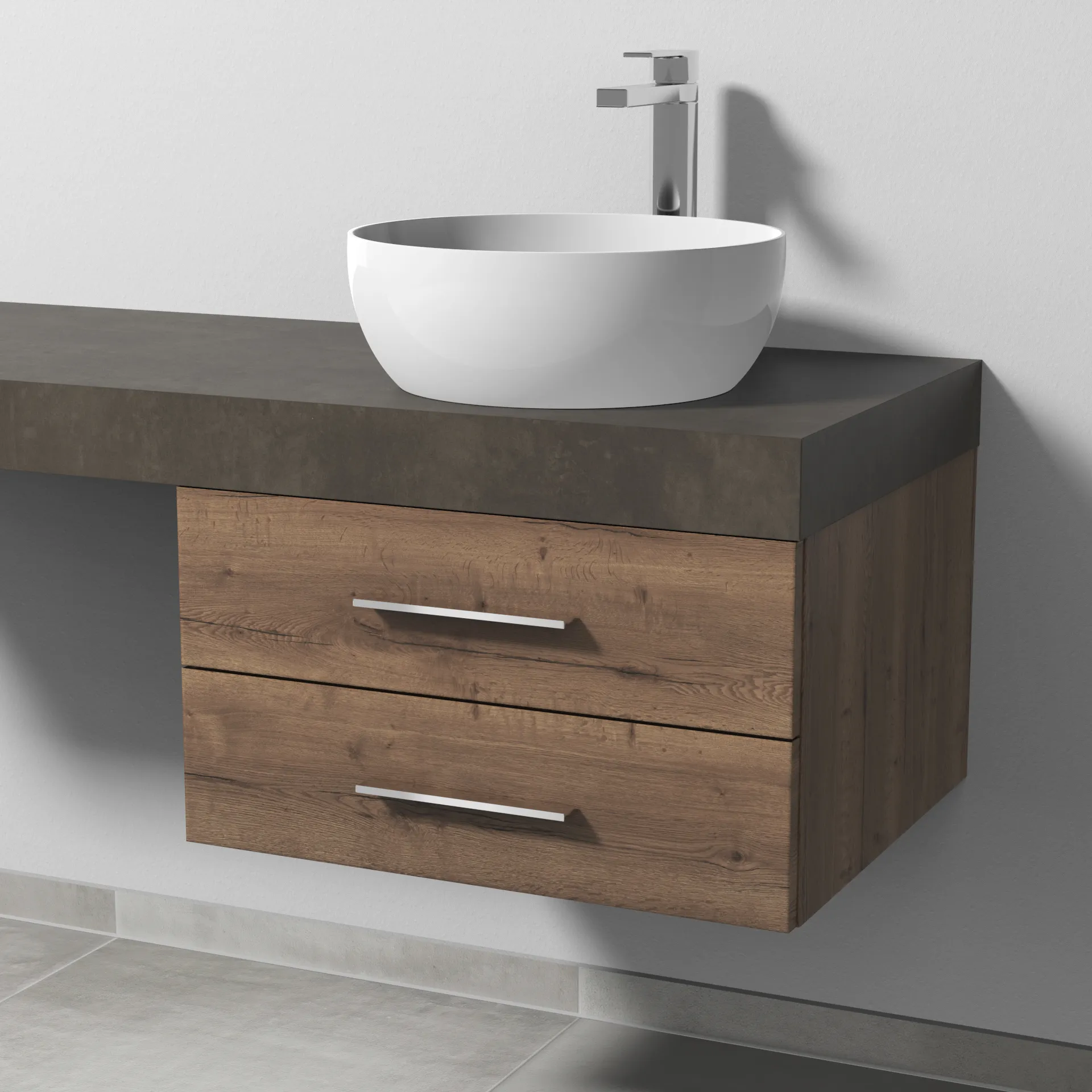 Sanipa Waschtischunterschrank „2morrow“ 600 × 340 × 520 mm in Eiche Tabak