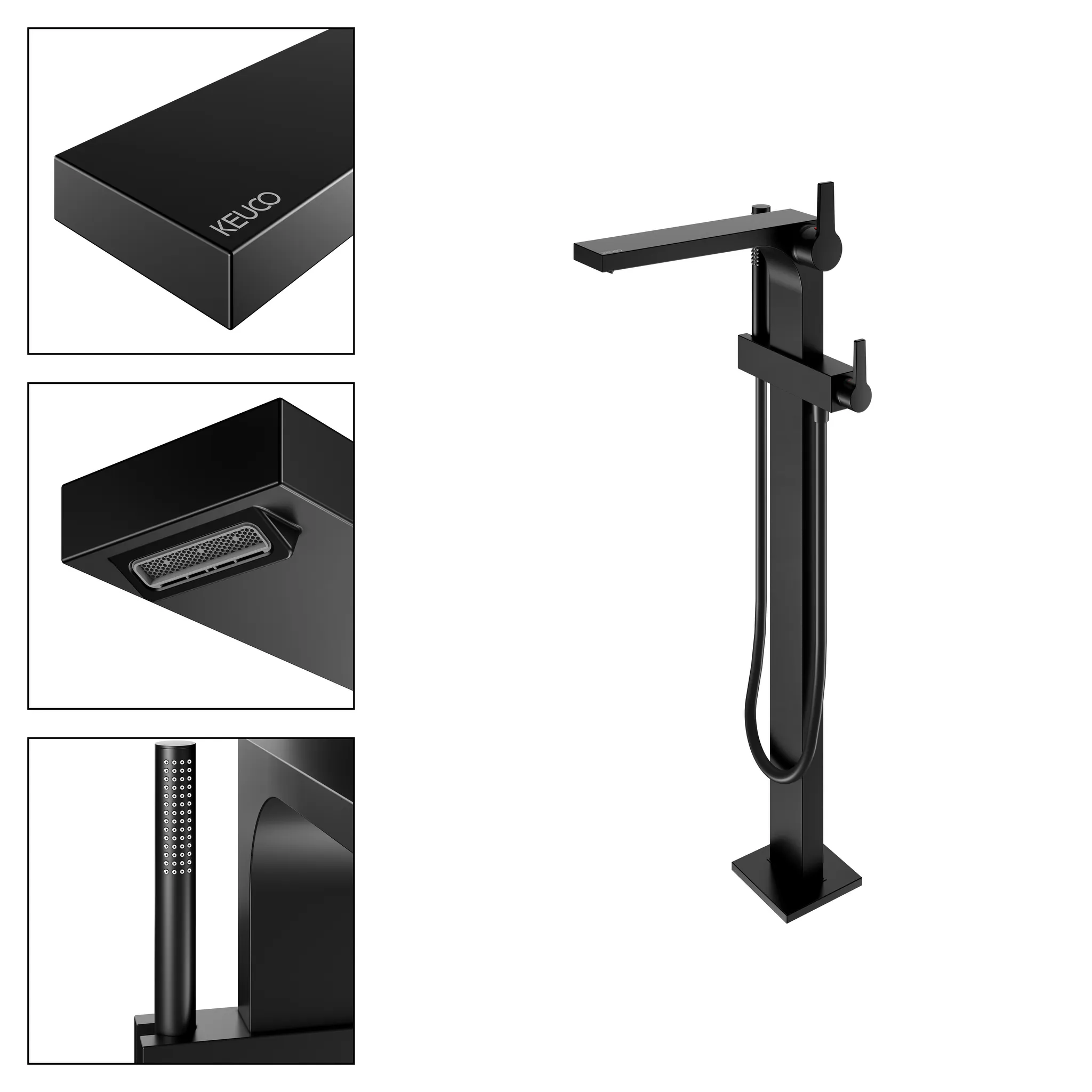 KEUCO EDITION 11 Einhebel-Wannenmischer bodenstehend schwarz matt KEUCO EDITION 11 Einhebel-Wannenmischer bodenstehend schwarz matt
