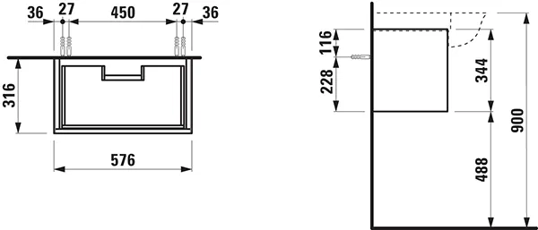 Laufen Waschtischunterbau „THE NEW CLASSIC“ 315 × 345 × 575 mm Weiß matt Laufen Waschtischunterbau „THE NEW CLASSIC“ 315 × 345 × 575 mm Weiß matt