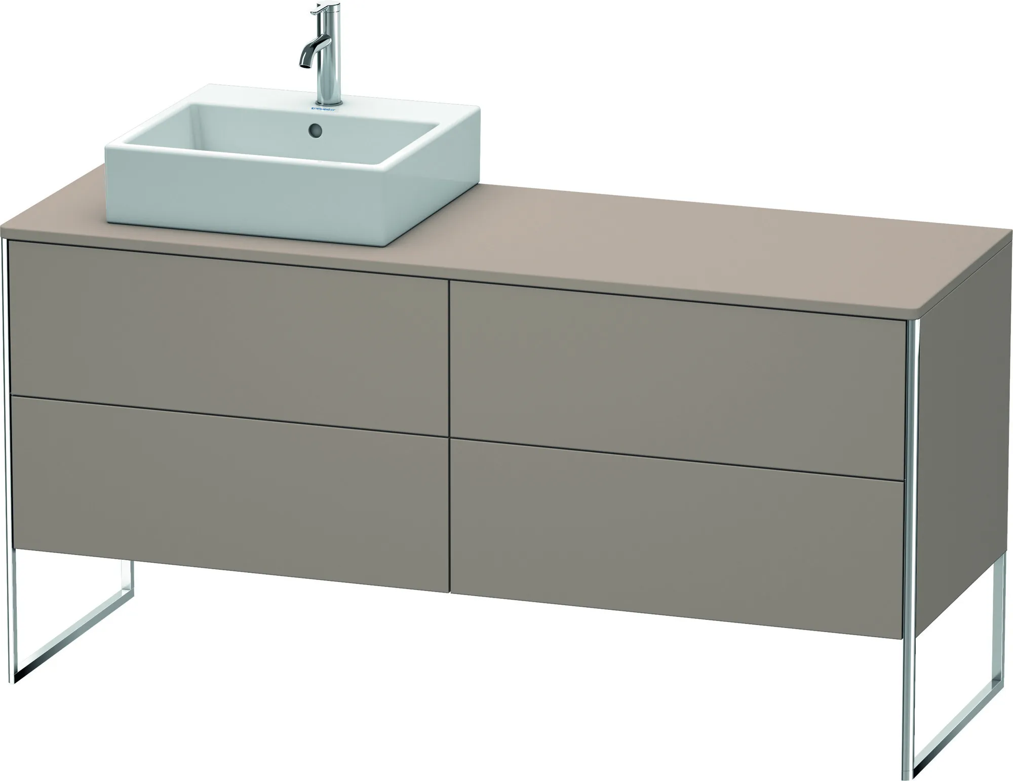 Duravit Waschtischunterschrank bodenstehend „XSquare“ 160 × 77,8 × 54,8 cm Basalt Matt