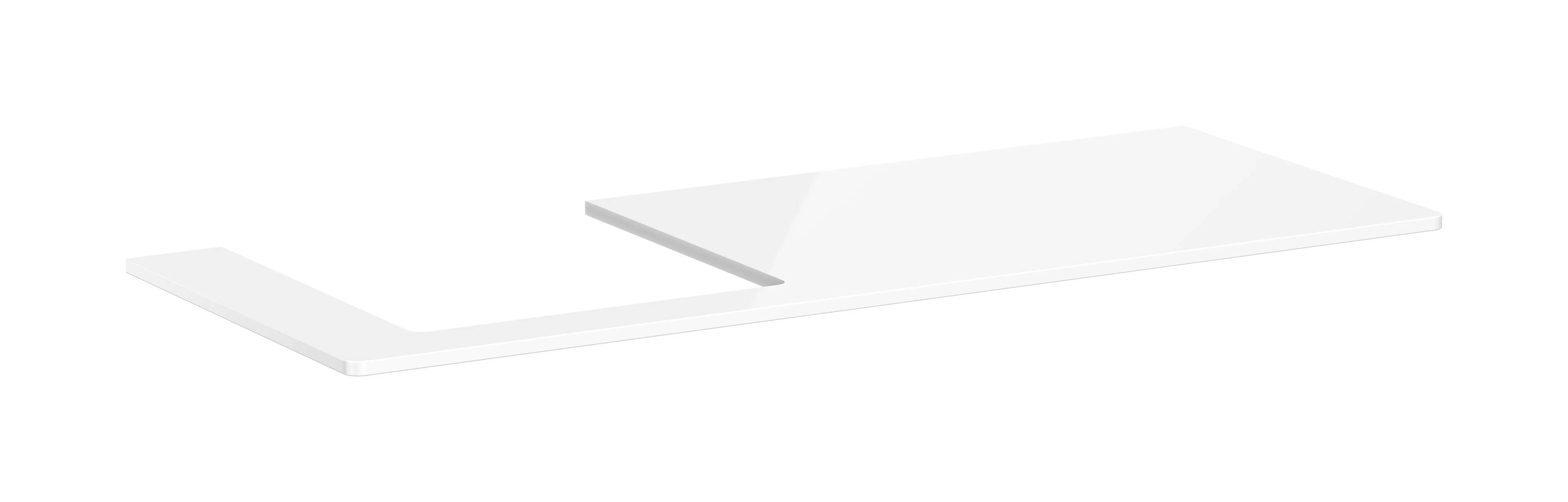 Hansgrohe Xelu Q Konsole 1360x540 mm, weiß hochglanz, mit Ausschnitt links für Aufsatzwaschtisch geschliffen