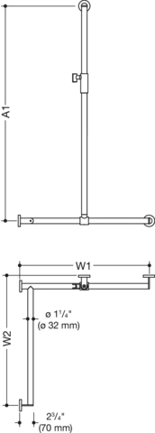 HEWI Haltegriff Ausführung links „System 900“, Befestigung verdeckt