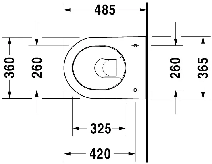 Wand-Tiefspül-WC Compact „Darling New“ 36,5 × 34,5 × 48,5 cm, Befestigung verdeckt, mit Spülrand