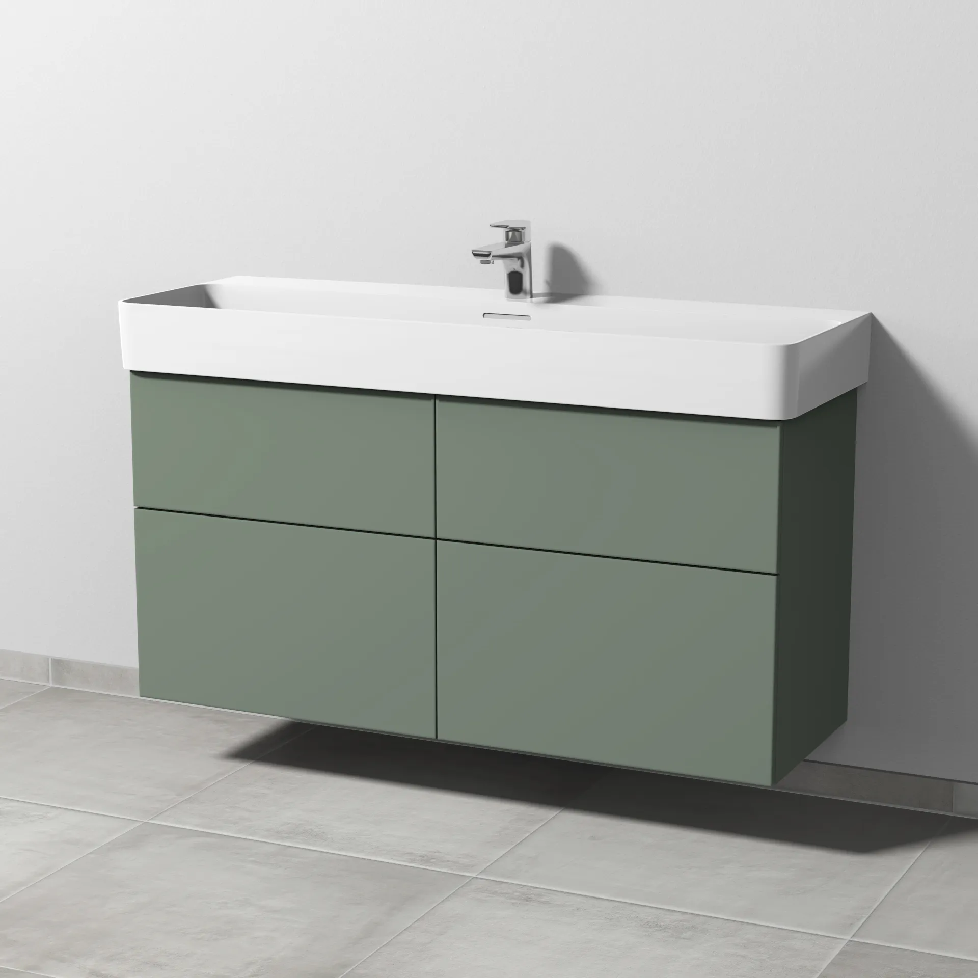 Sanipa Waschtischunterschrank „3way“ 1160 × 588 × 397 mm in Soft-Green Sanipa Waschtischunterschrank „3way“ 1160 × 588 × 397 mm in Soft-Green