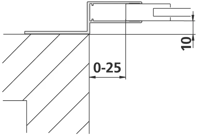 Kermi Duschdesign Wandanschlussprofil „NOVA 2000“ 1850 mm in Silber Mattglanz