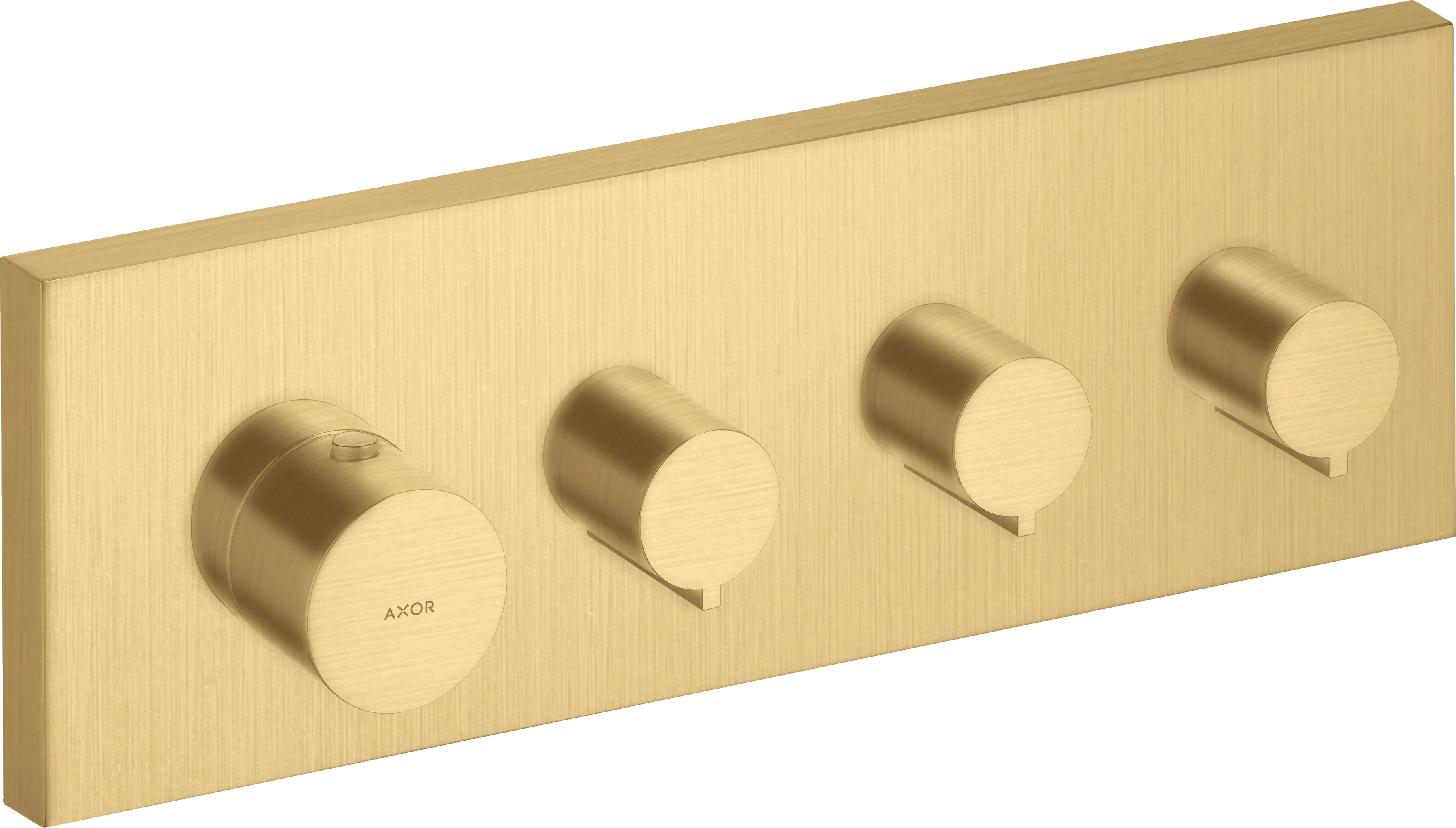 Hansgrohe AXOR ShowerSolutions Thermostatmodul 360/120 Unterputz eckig, Brushed Gold Optic, 3 Verbraucher, max. Durchfluss 59 l/min bei 3 bar