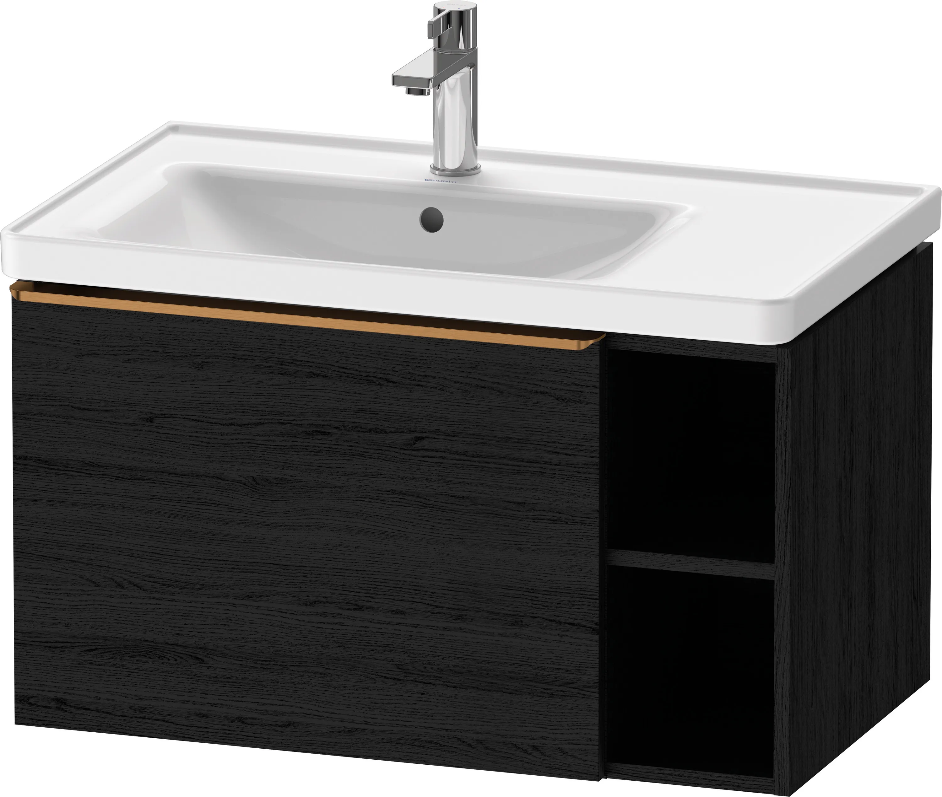 Duravit Waschtischunterschrank wandhängend „D-Neo“ 78,4 × 44 × 45,2 cm Eiche Schwarz