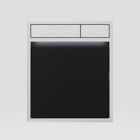 Betätigungsplatte „LIS“ mit Designelement aus schwarzem Glas, Tasten in mattchrom