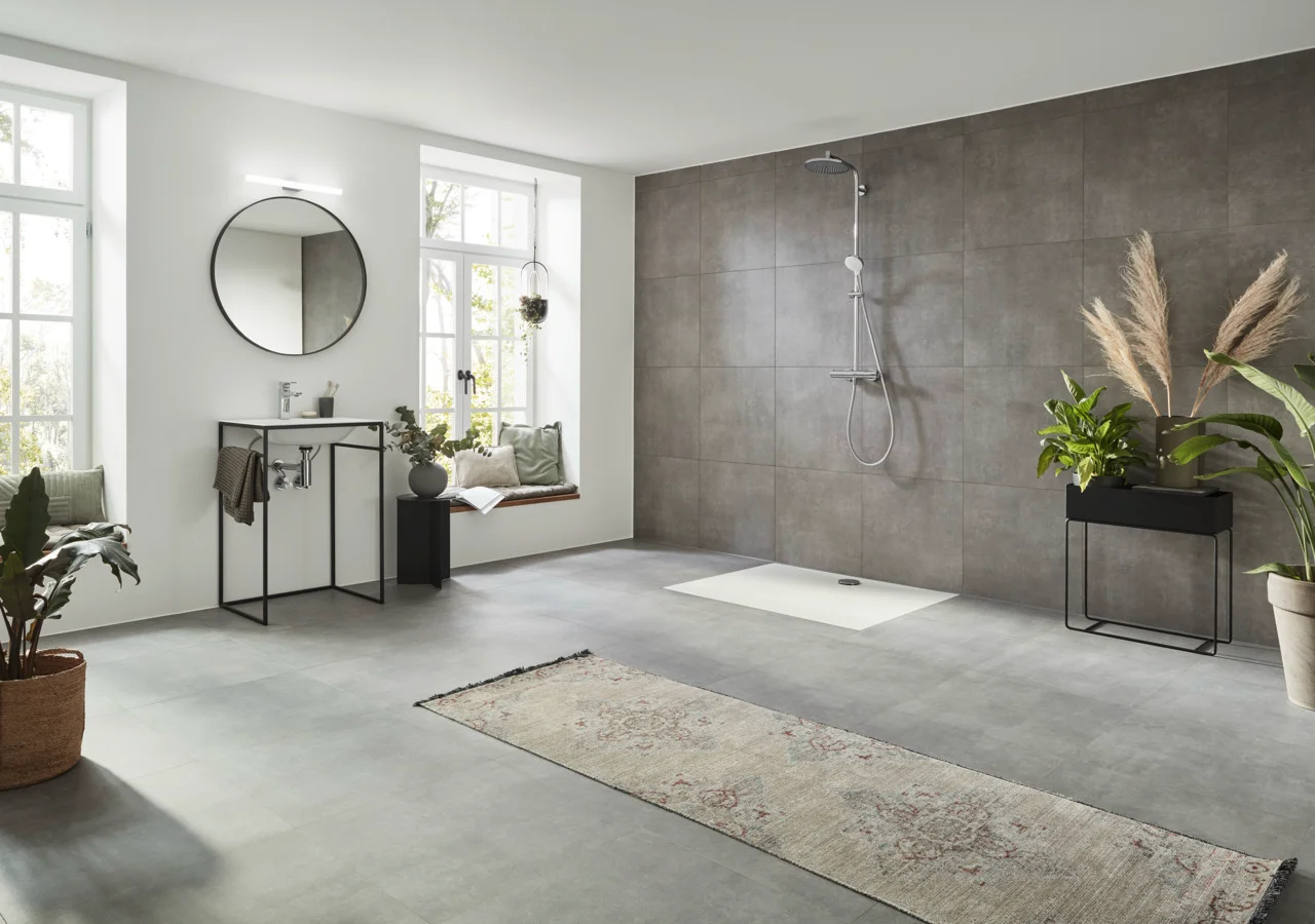 Hansgrohe Crometta S Showerpipe 240 chrom - 1-Jet mit Thermostat, Aufputzinstallation, DN15, 350 mm Brausearmlänge