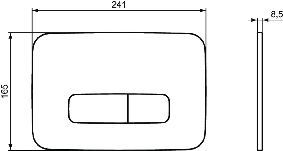 Betätigungsplatte P3 Oleas, pneumatische Auslösung, Chrom Betätigungsplatte P3 Oleas, pneumatische Auslösung, Chrom