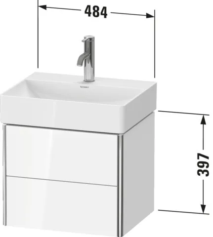 Duravit Waschtischunterschrank wandhängend „XSquare“ 48,4 × 39,7 × 39 cm