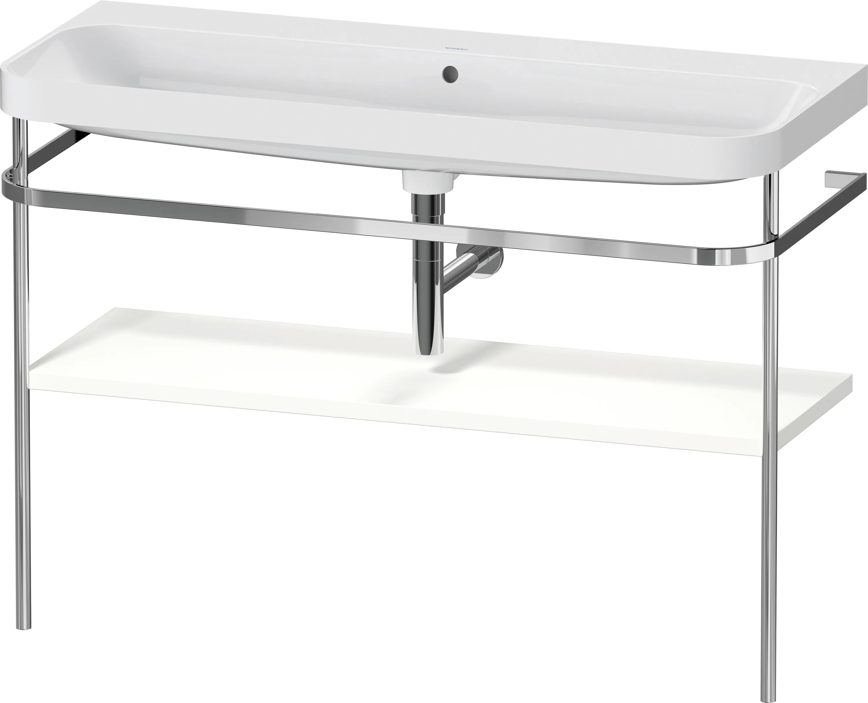 Duravit Waschtischunterschrank c-shaped Set mit Metallkonsole „Happy D.2 Plus“ 117,5 × 85 × 49 cm in Weiß Supermatt Duravit Waschtischunterschrank c-shaped Set mit Metallkonsole „Happy D.2 Plus“ 117,5 × 85 × 49 cm in Weiß Supermatt