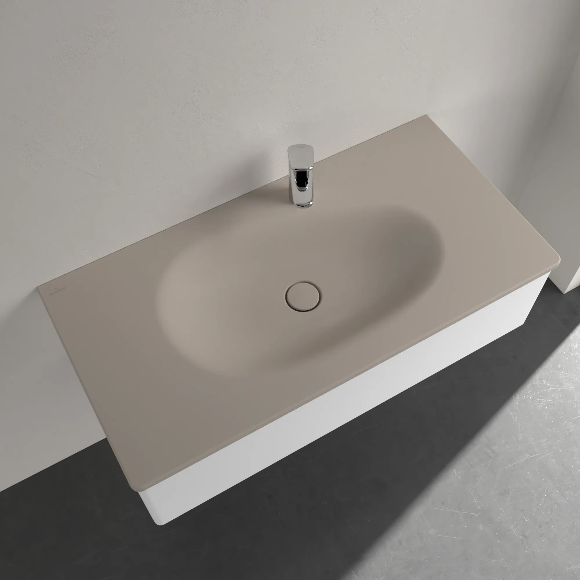 Villeroy & Boch Wandwaschtisch „Antao“ 1000 × 500 × 150 mm, für Becken mittig in Almond Villeroy & Boch Wandwaschtisch „Antao“ 1000 × 500 × 150 mm, für Becken mittig in Almond