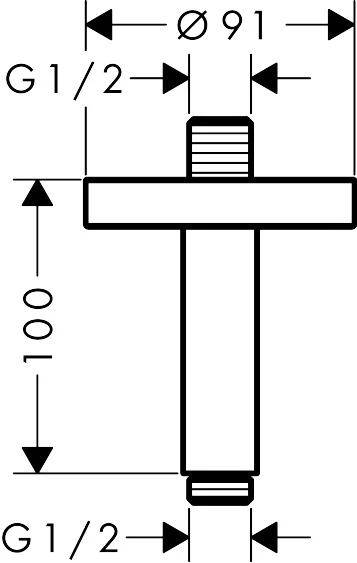 Decken-Anschlussstück Axor DN15 100mm chrom