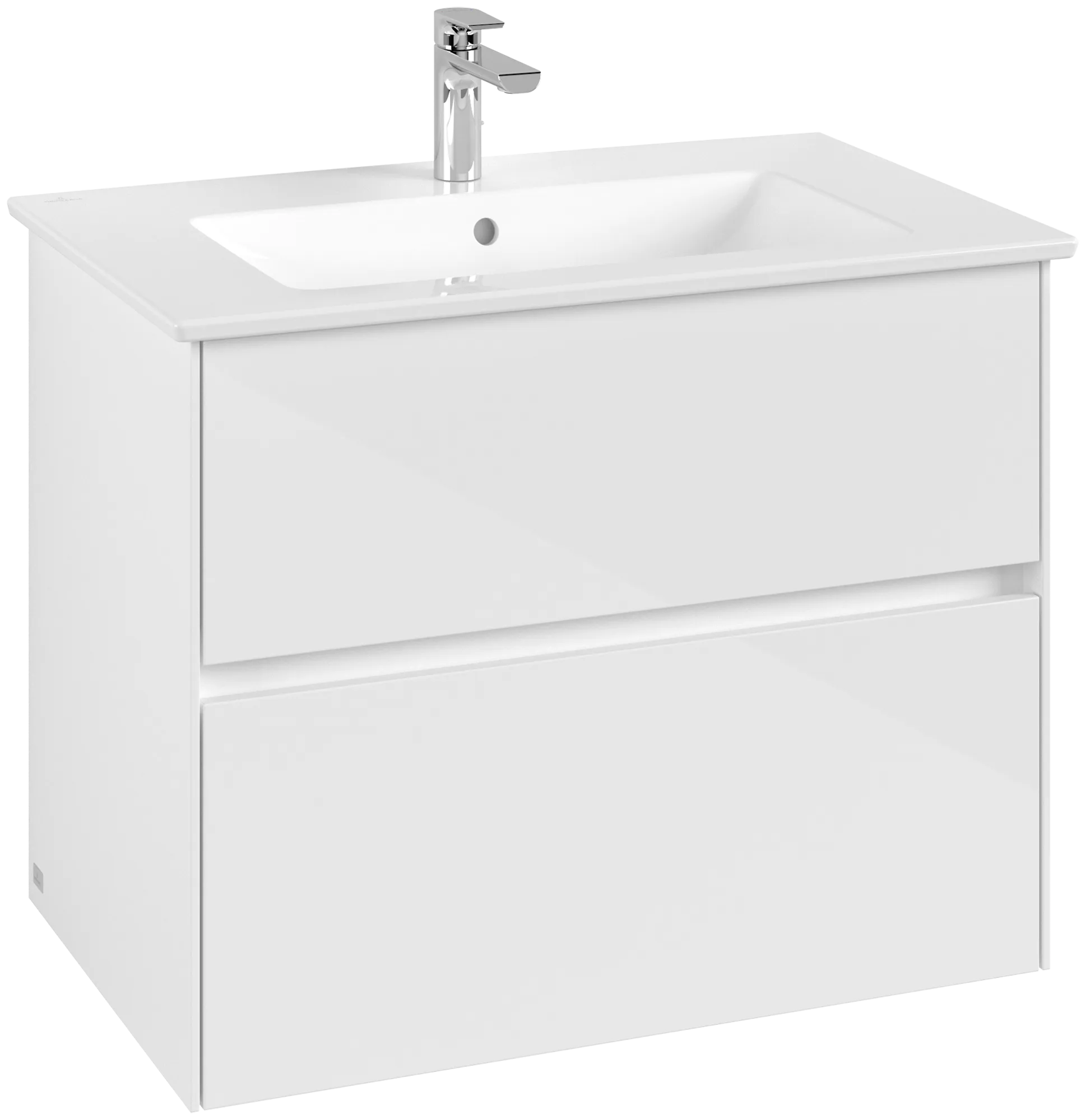 Villeroy & Boch Waschtischunterschrank „Collaro“ 761 × 610 × 480 mm Glossy White, ohne Beleuchtung, für Becken mittig Villeroy & Boch Waschtischunterschrank „Collaro“ 761 × 610 × 480 mm Glossy White, ohne Beleuchtung, für Becken mittig