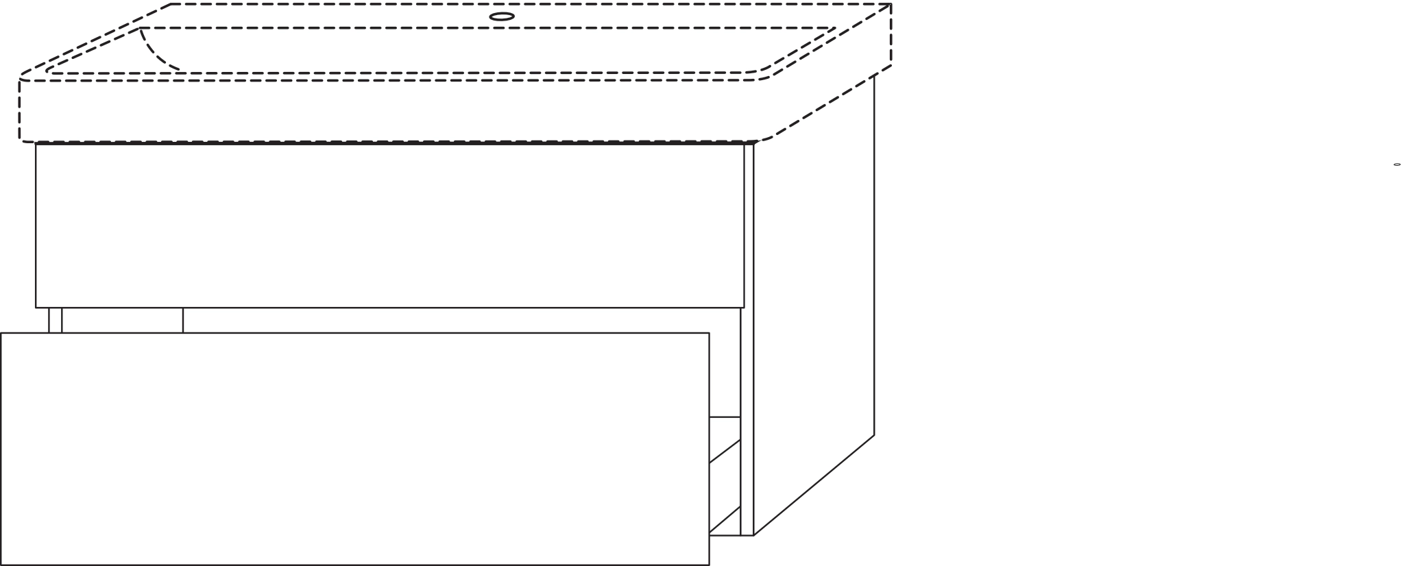 Sanipa Waschtischunterschrank „3way“ 550 × 588 × 447 mm in Eiche Tabak
