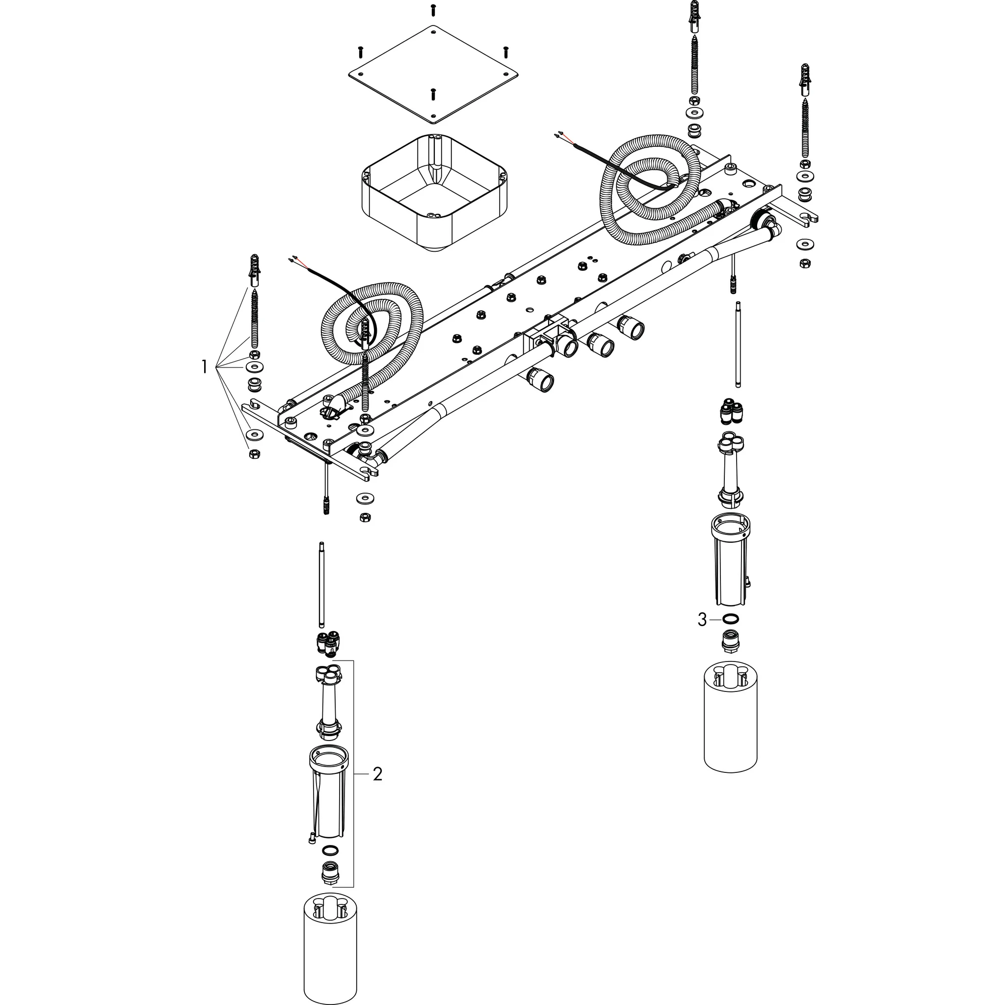 Grundset für Kopfbrause 1200 4jet Axor ShowerHeaven Grundset für Kopfbrause 1200 4jet Axor ShowerHeaven