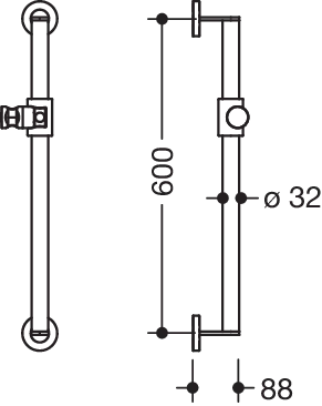 Brausehalterstange „System 900“ in Anthrazitgrau