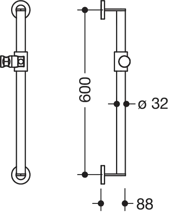 Brausehalterstange „System 900“ in Anthrazitgrau Brausehalterstange „System 900“ in Anthrazitgrau