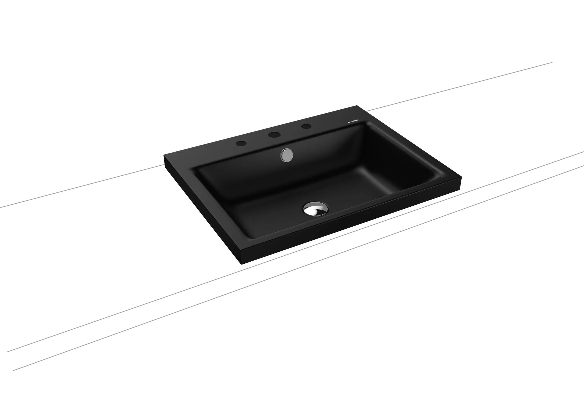 Kaldewei PURO Aufsatzwaschtisch, schwarz matt 100, 600x460 mm, Randhöhe 40 mm