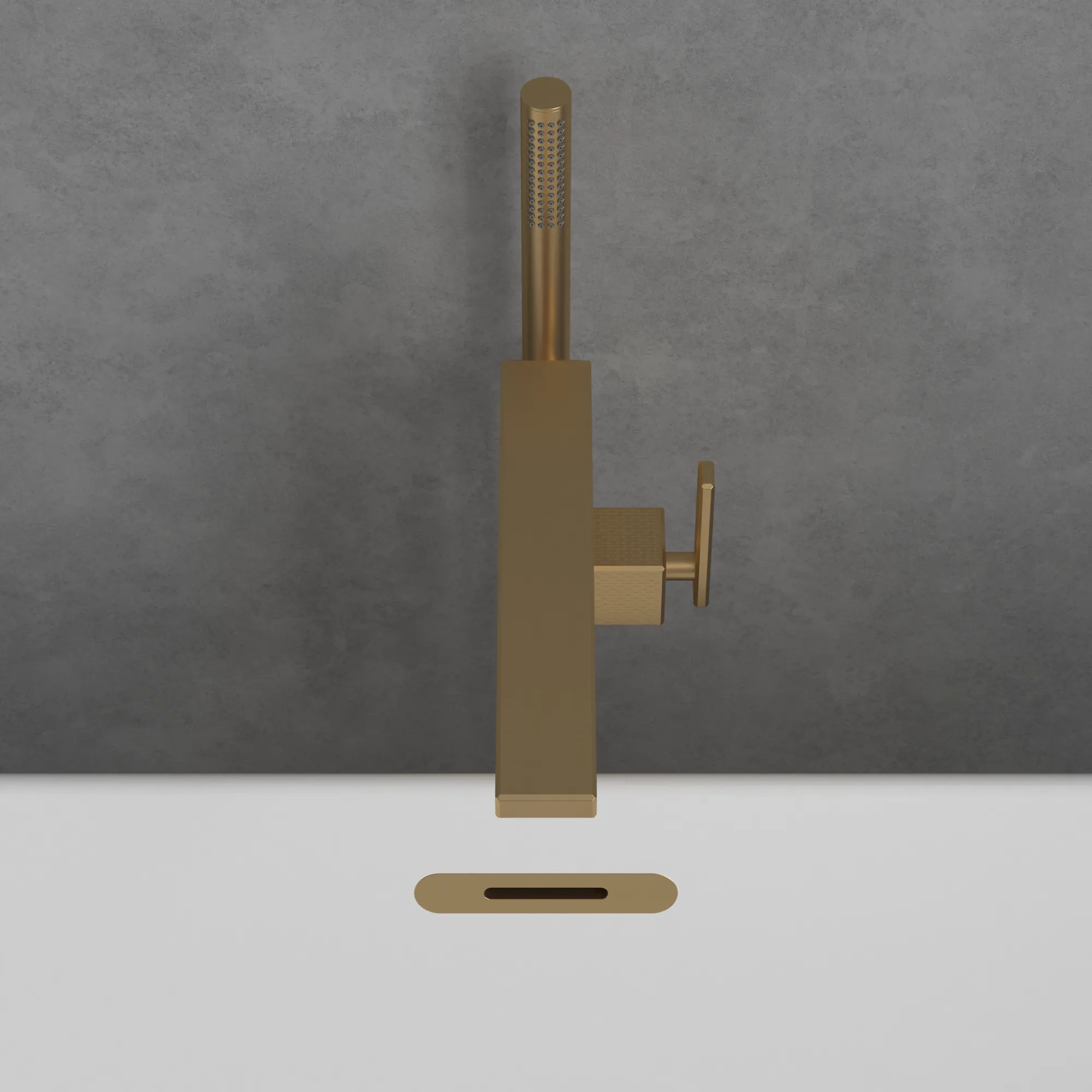 Villeroy & Boch Einhebel-Badewannenarmatur Mettlach, Brushed Gold, 158x280x838 mm, mit AirPlus und SmartPressure Villeroy & Boch Einhebel-Badewannenarmatur Mettlach, Brushed Gold, 158x280x838 mm, mit AirPlus und SmartPressure