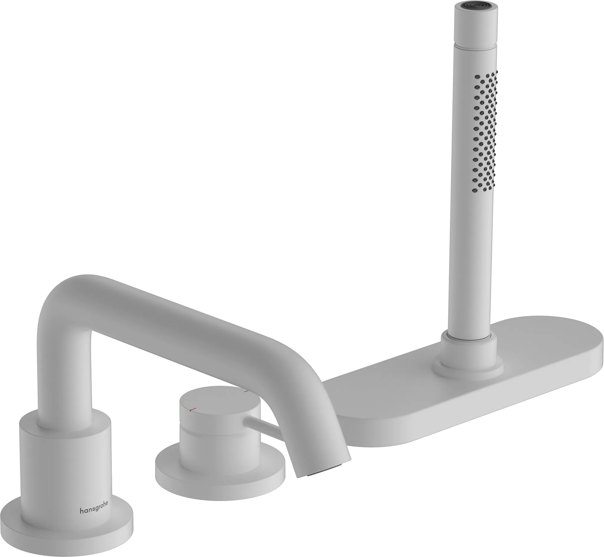 Hansgrohe Tecturis S 3-Loch Einhebel-Wannenrandmischer Mattweiß, Ausladung 194 mm, mit sBox und Handbrause Hansgrohe Tecturis S 3-Loch Einhebel-Wannenrandmischer Mattweiß, Ausladung 194 mm, mit sBox und Handbrause