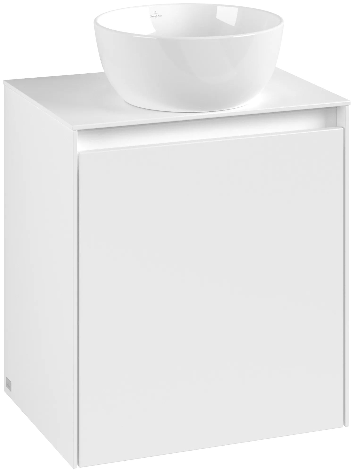 Villeroy & Boch Waschbeckenunterschrank Collaro C14800, Eckig White Matt, 500x380 mm, Höhe 548 mm, mit SoftClosing, 1 Tür, Fachboden Villeroy & Boch Waschbeckenunterschrank Collaro C14800, Eckig White Matt, 500x380 mm, Höhe 548 mm, mit SoftClosing, 1 Tür, Fachboden