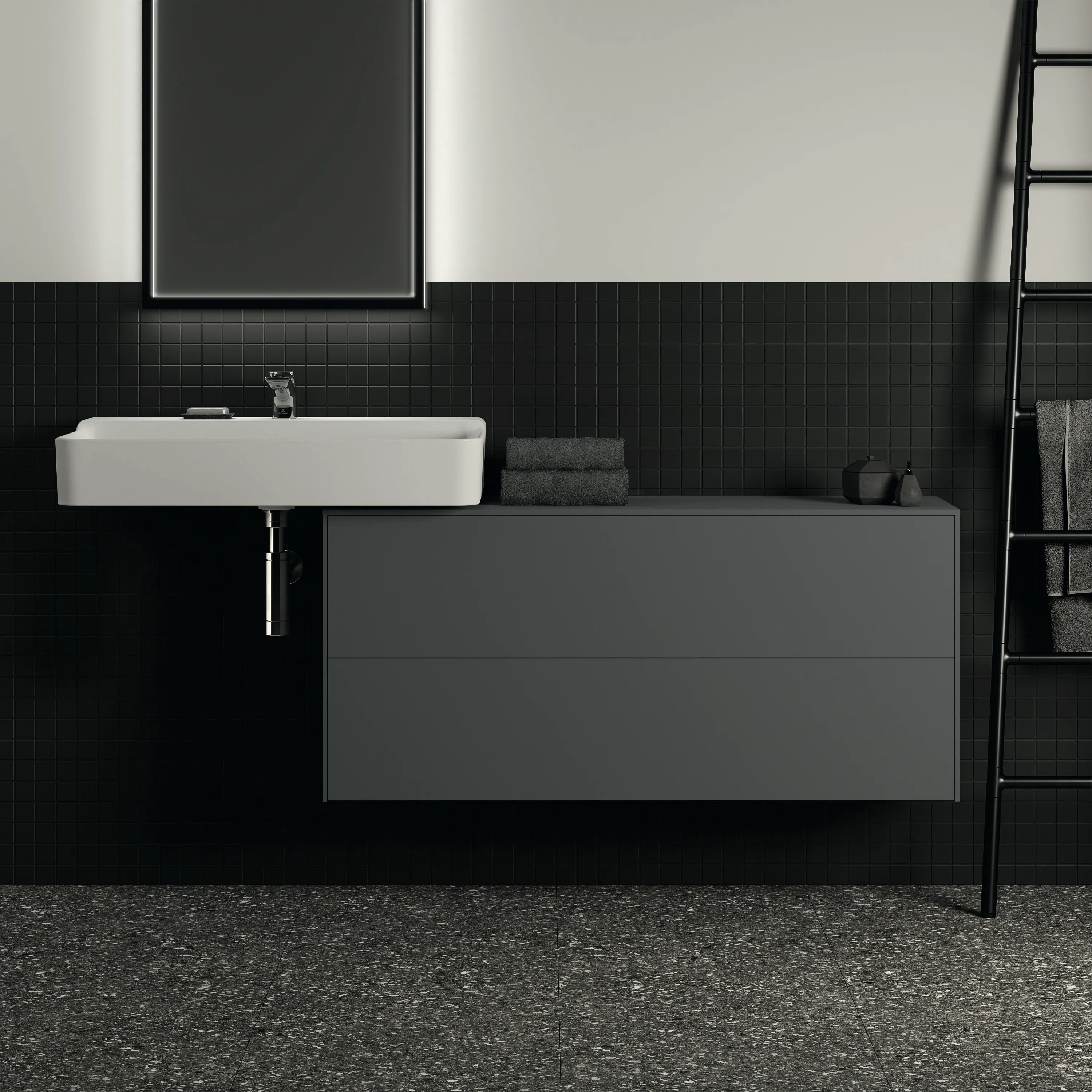 Ideal Standard Waschtischunterschrank „Conca“ 120,2 × 55 × 37,3 cm Anthrazit matt lackiert
