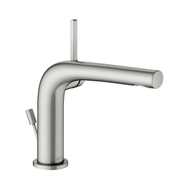 KEUCO EDITION 400 Einhebel-Waschtischmischer 120 mit Zugstangen-Ablaufgarnitur Edelstahl-finish