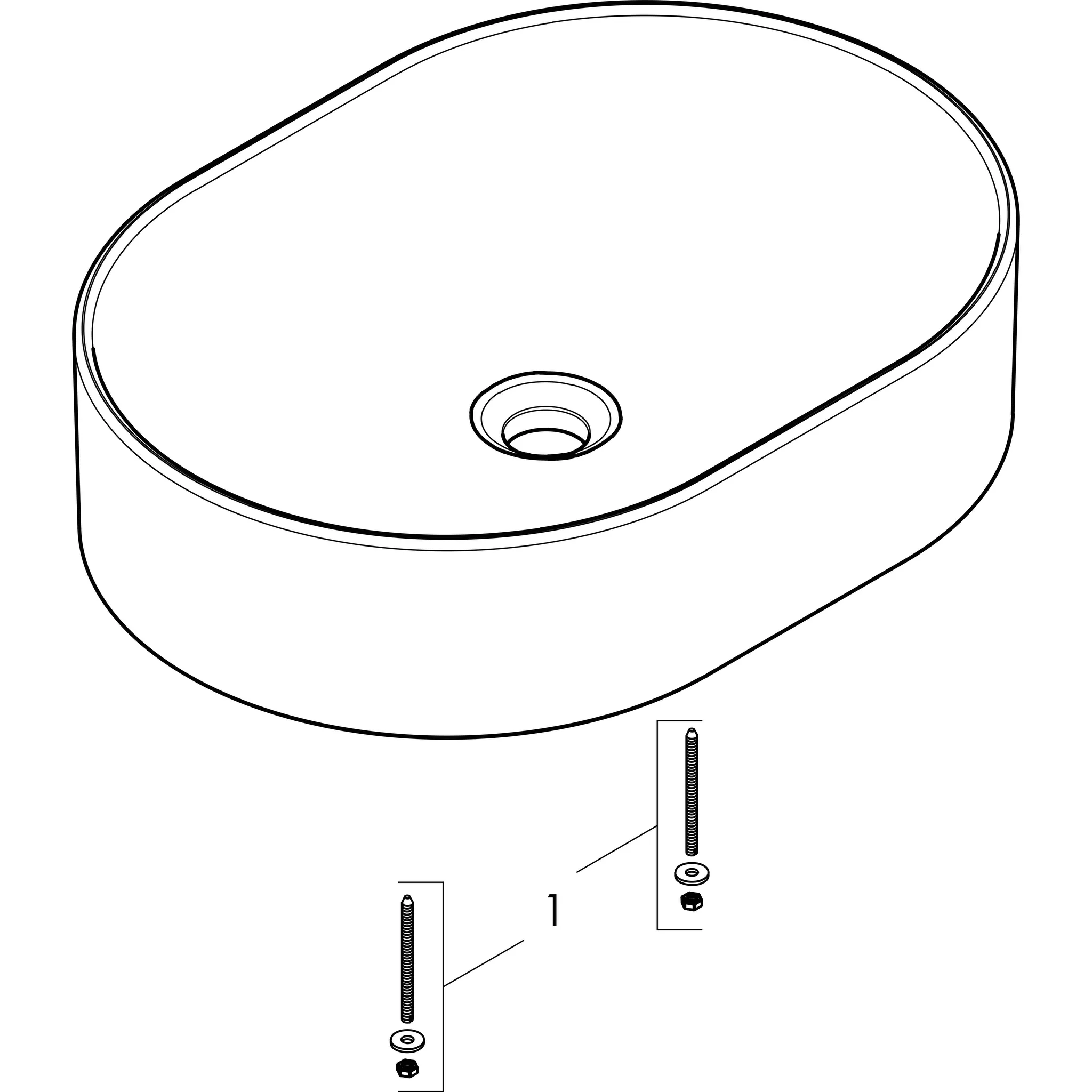 Hansgrohe Xuniva U Aufsatzwaschtisch 550⁄400, Weiß