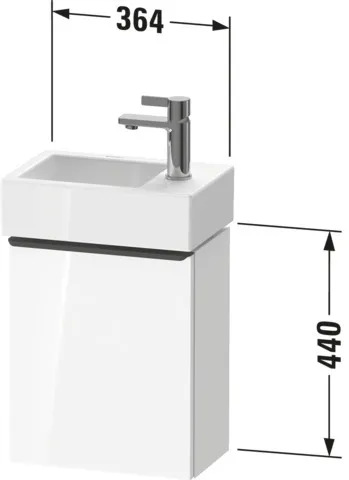 Duravit Waschtischunterschrank wandhängend „D-Neo“ 36,4 × 44 × 22,2 cm in Betongrau Matt