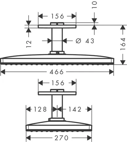 Kopfbrause 460 1jet Axor chrom Deckenmontage Kopfbrause 460 1jet Axor chrom Deckenmontage