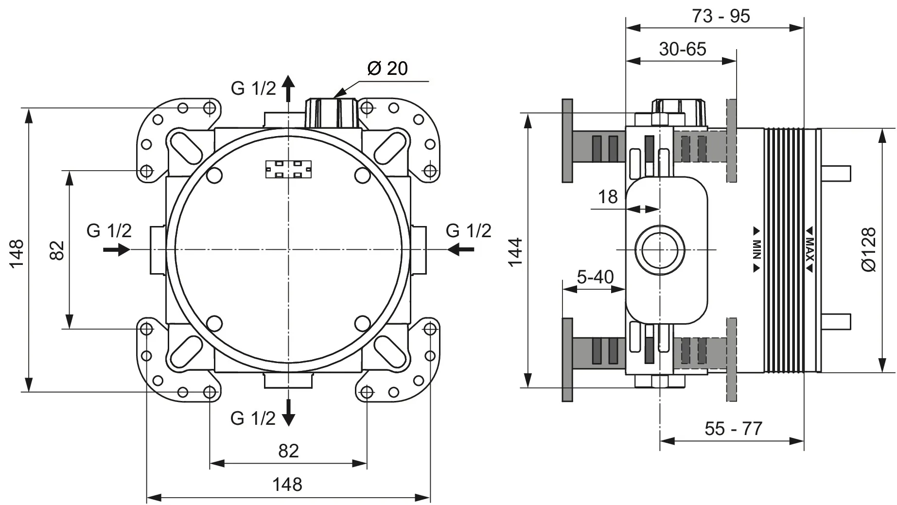 Armaturen-Paket Alu+ Rose, Einhebel-Brausearmatur Unterputz Bausatz 2 für Fertigmontage, Brausekombination, Wandanschlussbogen Unterputz, Unterputz-Bausatz 1 Easy-Box