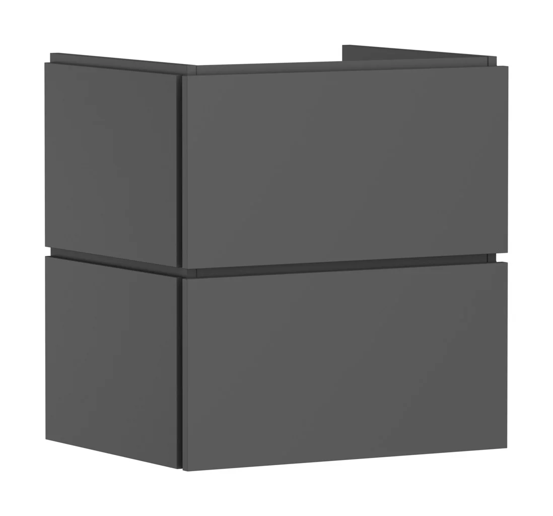 Hansgrohe Waschtischunterschrank Xilesa E, Schiefergrau Matt, 580x470 mm, 2 Schubkästen, Vollauszug, SoftClose, vormontiert Hansgrohe Waschtischunterschrank Xilesa E, Schiefergrau Matt, 580x470 mm, 2 Schubkästen, Vollauszug, SoftClose, vormontiert