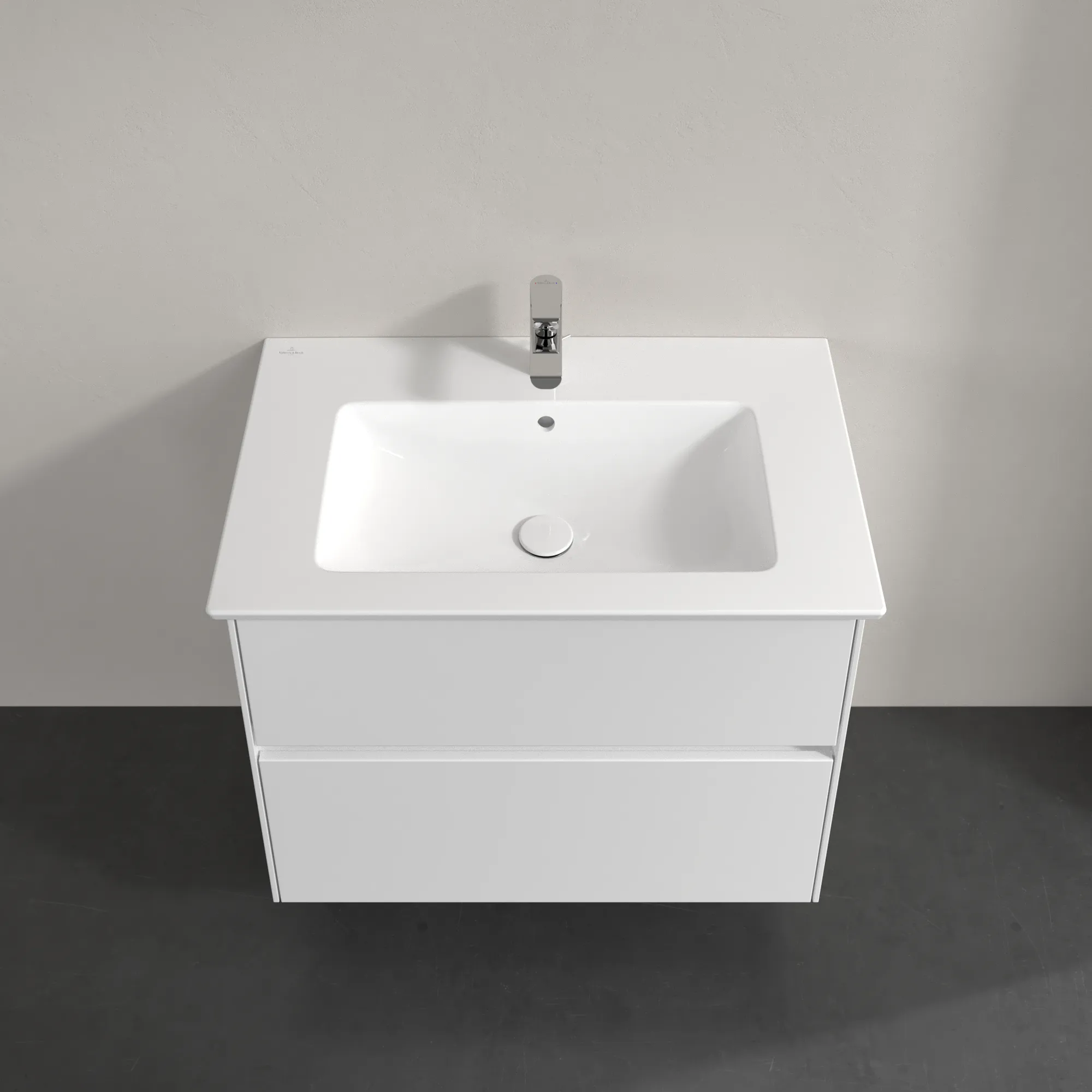 Villeroy & Boch Waschtischunterschrank „Collaro“ 761 × 610 × 480 mm Glossy White, ohne Beleuchtung, für Becken mittig Villeroy & Boch Waschtischunterschrank „Collaro“ 761 × 610 × 480 mm Glossy White, ohne Beleuchtung, für Becken mittig