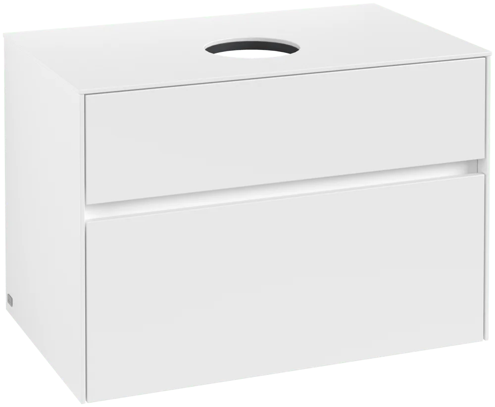 Villeroy & Boch Waschbeckenunterschrank Collaro C03700, Eckig White Matt, 800x548x500mm, mit SoftClosing, Hahnlochbohrung werkseitig vorgebohrt Villeroy & Boch Waschbeckenunterschrank Collaro C03700, Eckig White Matt, 800x548x500mm, mit SoftClosing, Hahnlochbohrung werkseitig vorgebohrt