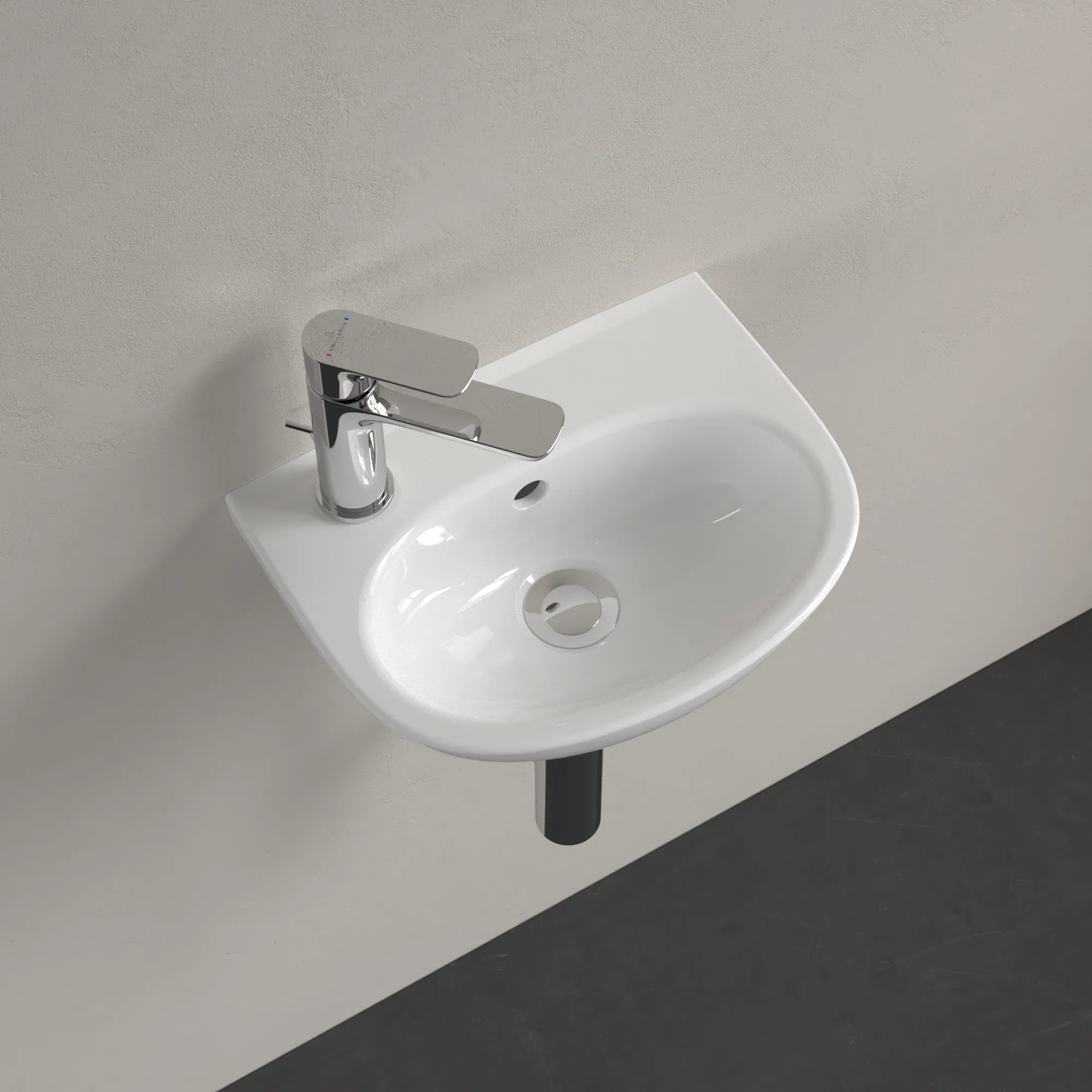 Villeroy & Boch Handwaschbecken „O.novo“ 275 × 360 × 145 mm, für Becken mittig, Hahnlochposition links in Weiß Alpin Villeroy & Boch Handwaschbecken „O.novo“ 275 × 360 × 145 mm, für Becken mittig, Hahnlochposition links in Weiß Alpin