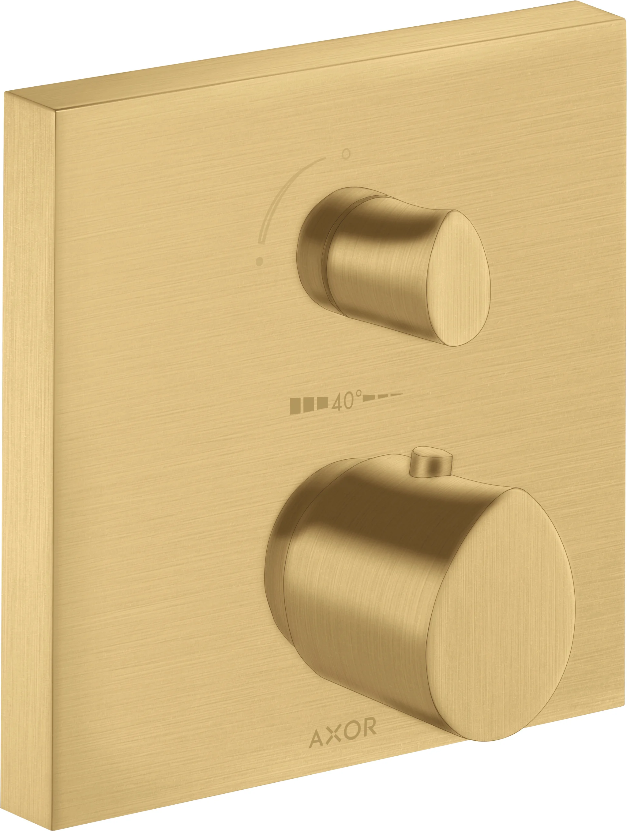Hansgrohe AXOR Starck Organic Thermostat Unterputz mit Ab- und Umstellventil, Brushed Gold Optic, 2 Verbraucher, max. Durchflussmenge 29 l/min, einstellbare Temperaturbegrenzung, Rückflussverhinderer, Schalldämpfer Hansgrohe AXOR Starck Organic Thermostat Unterputz mit Ab- und Umstellventil, Brushed Gold Optic, 2 Verbraucher, max. Durchflussmenge 29 l/min, einstellbare Temperaturbegrenzung, Rückflussverhinderer, Schalldämpfer