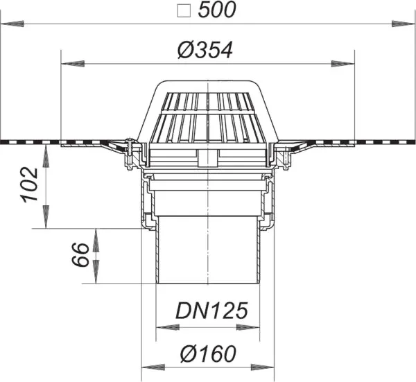 Dachablauf 62 DallBit, DN 125 Dachablauf 62 DallBit, DN 125