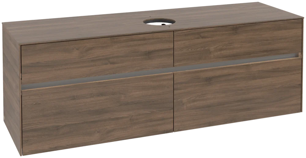 Villeroy & Boch Waschbeckenunterschrank Collaro Arizona Oak, 1600x548x500 mm, mit Beleuchtung und SoftClosing, Eckig Villeroy & Boch Waschbeckenunterschrank Collaro Arizona Oak, 1600x548x500 mm, mit Beleuchtung und SoftClosing, Eckig