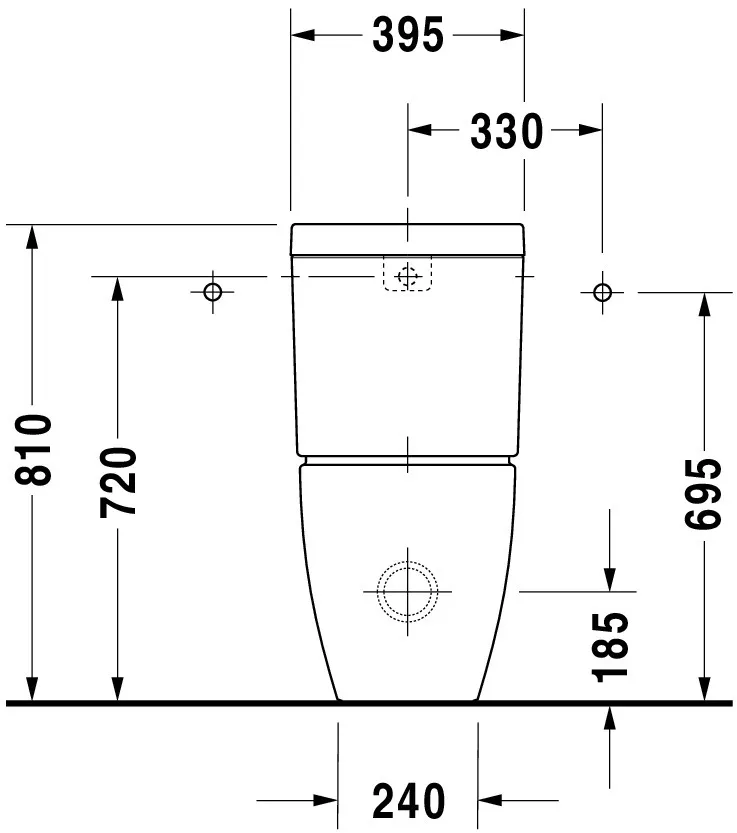 Stand-WC Kombi Happy D.2 630 mm Tiefspüler, fürSPK, Abg.Vario, weiß