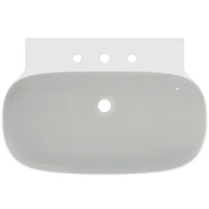 Waschbecken „Linda-X“ 75 × 50 × 13,5 cm, Hahnlochposition mittig in Weiß Waschbecken „Linda-X“ 75 × 50 × 13,5 cm, Hahnlochposition mittig in Weiß