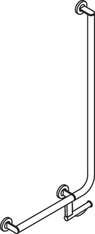 Winkelgriff mit Papierrollenhalter des Systems 900, Edelstahl, PVD, waagerechte Länge 500 mm, senkrechte Länge 1000 mm, D: 32 mm, Ausführung links, in Farbe CK (Messing glänzend) Winkelgriff mit Papierrollenhalter des Systems 900, Edelstahl, PVD, waagerechte Länge 500 mm, senkrechte Länge 1000 mm, D: 32 mm, Ausführung links, in Farbe CK (Messing glänzend)