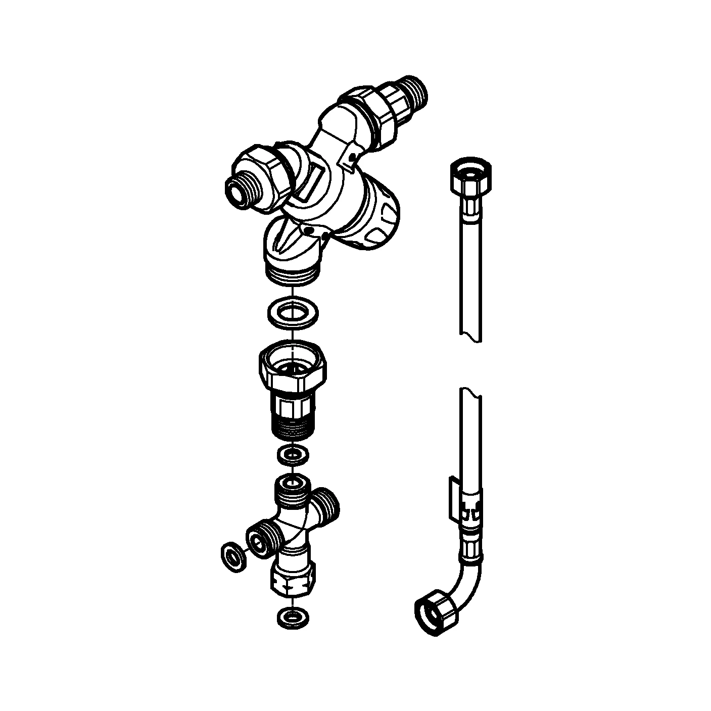 Mischventil Red 40841_1, zum thermostatischen Mischen von Leitungs- und kochendem Wasser zur Erzeugung von Warmwasser, chrom