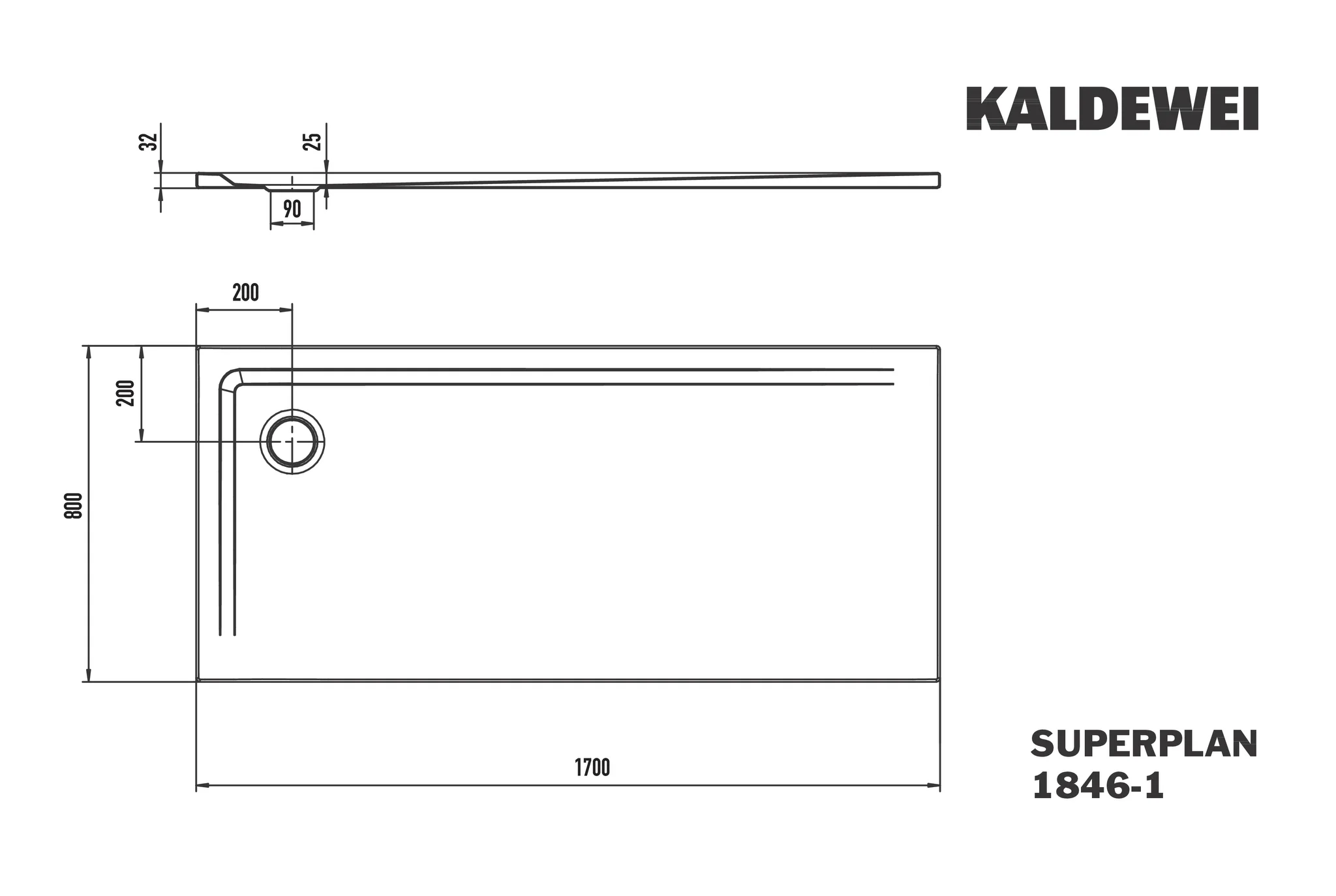 Kaldewei SUPERPLAN Duschfläche, 800x1700 mm, warm grey 50, Secure Plus Antislip, bodengleich, Eckablauf Kaldewei SUPERPLAN Duschfläche, 800x1700 mm, warm grey 50, Secure Plus Antislip, bodengleich, Eckablauf
